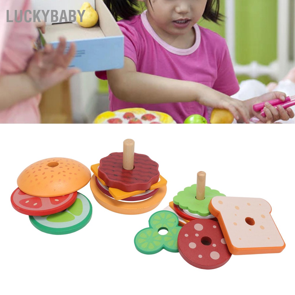 Bộ đồ chơi hamburger - Bằng Gỗ Hình Dạng Dễ Thương Cho Trẻ Em - HILUCKYBABY