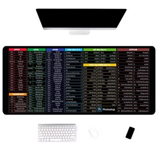 Bàn di pad lót chuột 30x80 hình công thức phím tắt phần mềm máy tính văn phòng