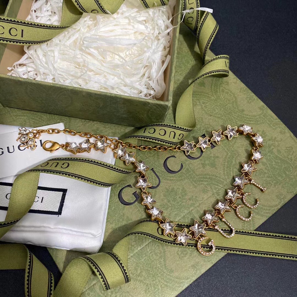 Vòng Cổ Mặt Chữ Gucci Bằng Kim Loại Phong Cách Vintage Thời Trang Cho Nữ