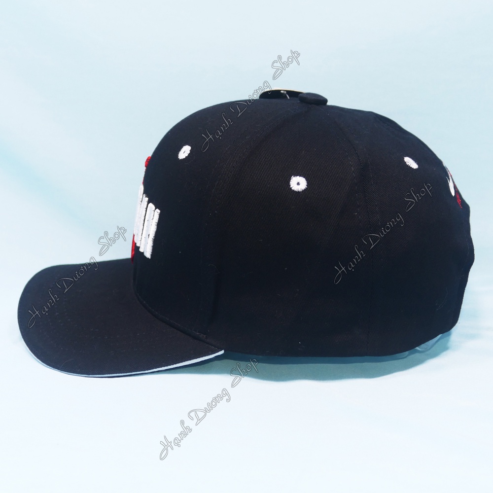 Nón kết nam nữ mũ lưỡi trai JD thêu hình người tập thể thao chất liệu vải kaki thoáng mát, có khóa gài cao cấp