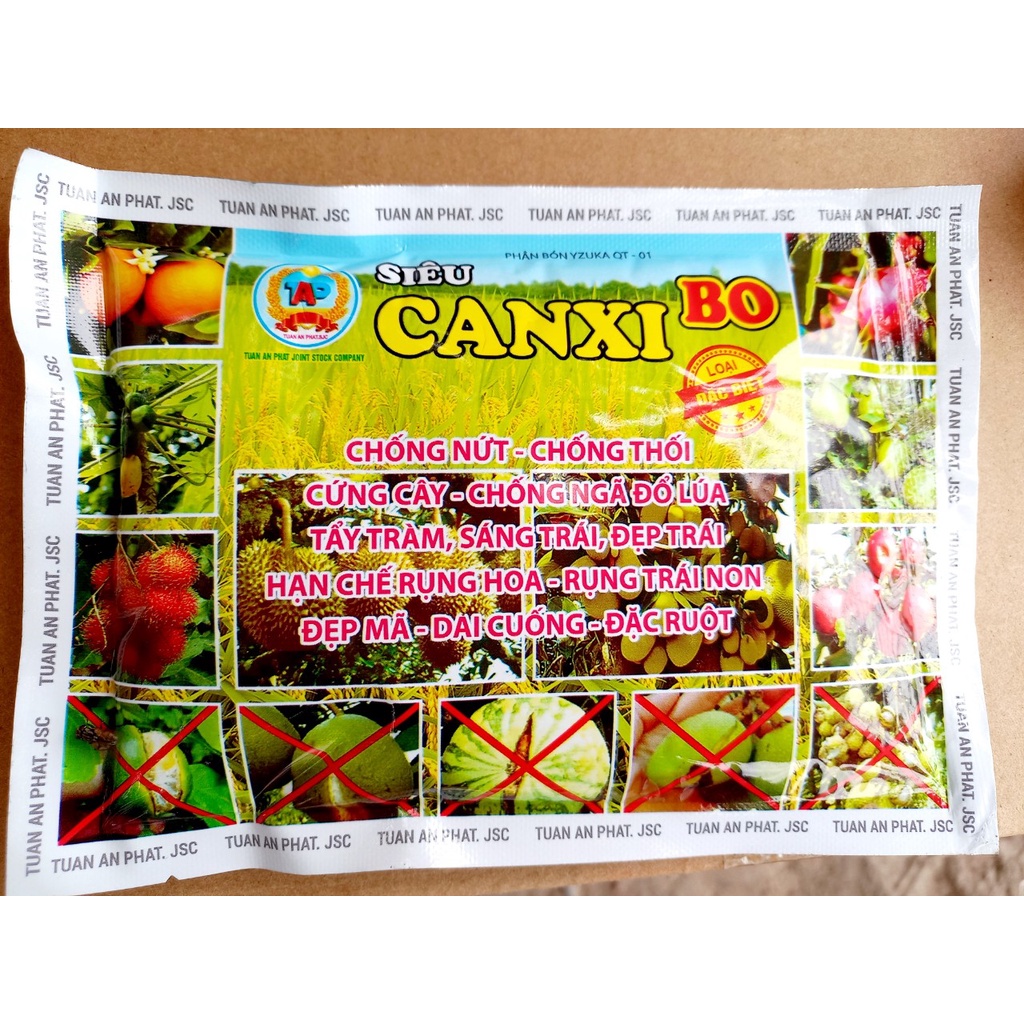 SIÊU CANXI BO chống nứt,chống thối,tẩy tràm,sáng trái,đẹp trái ,hạn chế rụng hoa và trái non gói 100G