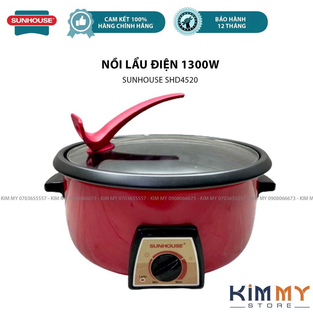 NỒI LẨU ĐIỆN ĐA NĂNG SUNHOUSE SHD4520 3L FULLBOX - HÀNG CHÍNH HÃNG