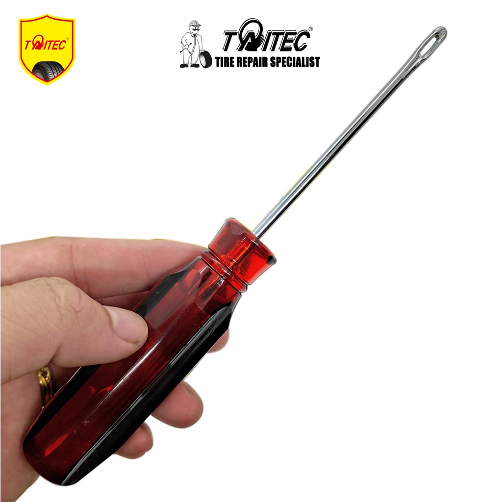 Bộ dụng cụ dùi vá lốp 2 chi tiết kiểu tô vít dùng để tự vá lốp không săm, vá dùi vá rút cho xe máy, Motor, Ôtô