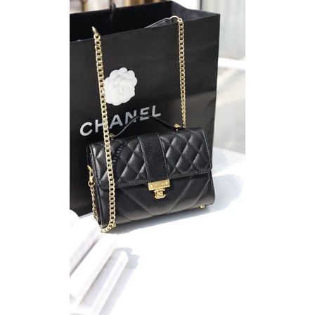 Túi xách nữ Flapbag sz22cm da lì khóa mạ vàng cực sang fullbox