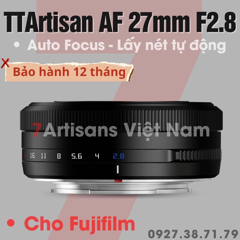 Ống kính TTArtisan AF 27mm F2.8 Auto Focus - Lấy nét tự động siêu nhỏ gọn dành cho Fujfilm - Lens Pancake