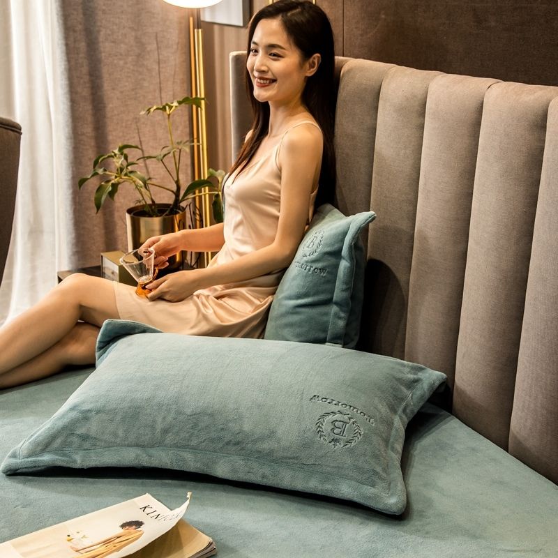 Cặp Vỏ Gối Lõi Nhung Dày Giữ Ấm Mùa Đông Thời Trang Dành Cho Gối Ký Túc Xá / Nhà