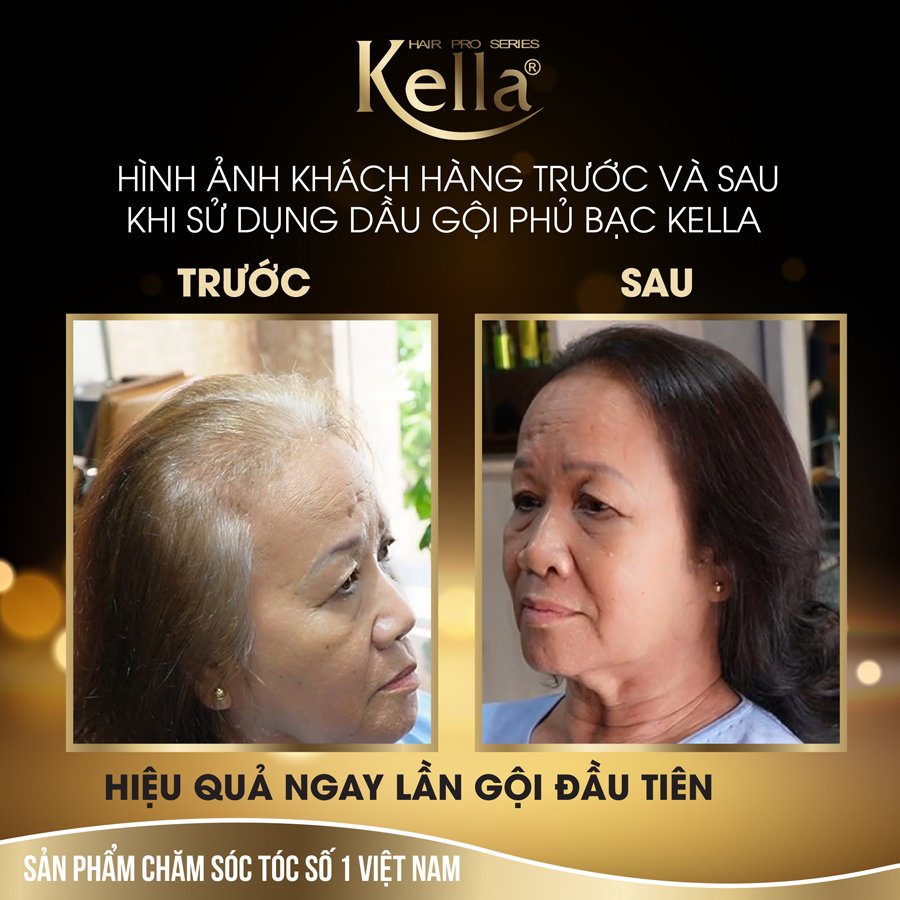 Dầu Gội Phủ Bạc Kella Chiết Xuất Thảo Dược Màu Đen Tự Nhiên