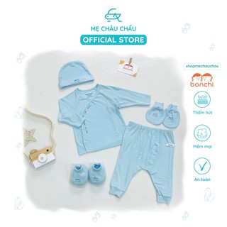 Set 5 Chi Tiết Bonchi Sơ Sinh (Gồm quần áo, bao tay, bao chân, mũ)