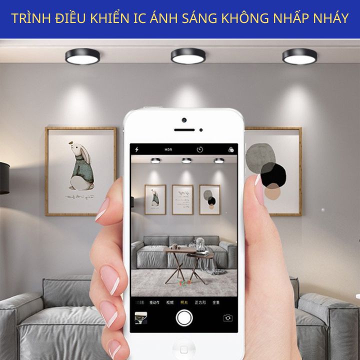 Đèn led ốp gắn nổi trần tròn vuông trang trí phòng khách ban công phòng ngủ 6w 12w 18w bảo hành 1 đổi 1