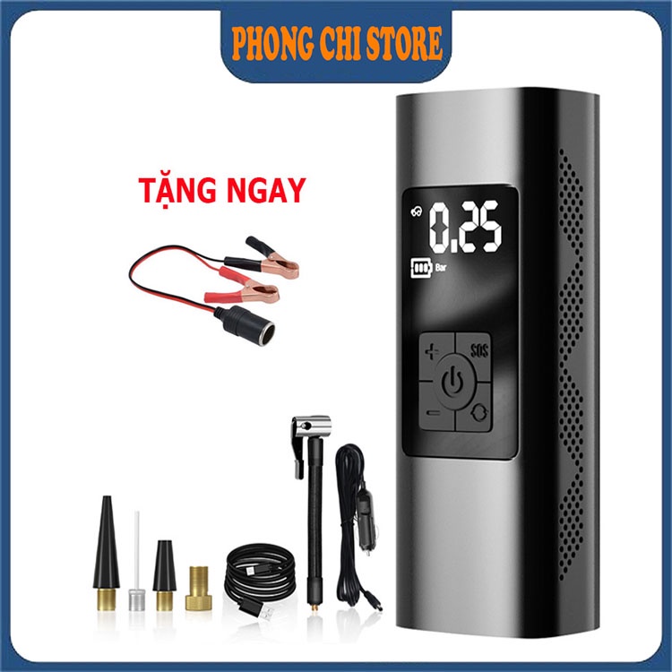 Bơm lốp ô tô điện tử tự ngắt Seven Dace, màn hình led, lực bơm cực khỏe , tự ngắt khi đủ cân, bơm đa năng mọi loại xe