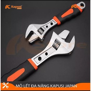 Mỏ lết cán bọc cao su tích hợp cờ lê đa năng vặn đai ốc, mỏ lếch mở ống nước hiệu KAPUSI Nhật Bản