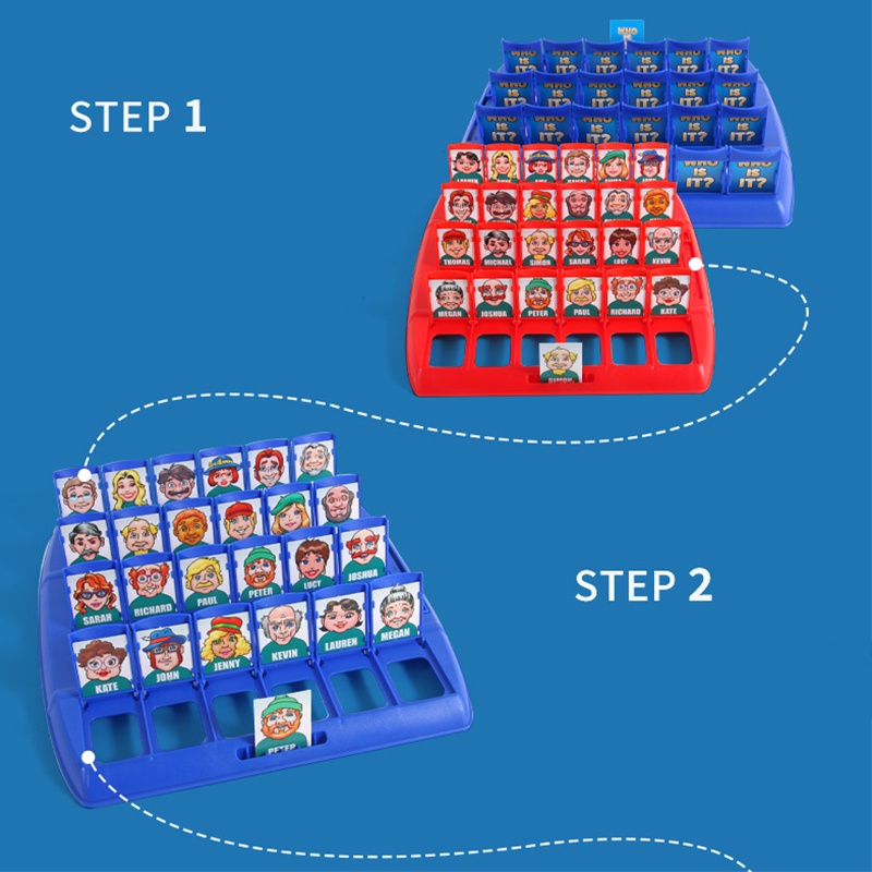 Bộ đồ chơi Đoán Nhân Vật Who Is It - Bộ đồ chơi bảng kinh điển thú vị giúp bé rèn luyện trí nhớ - Quan sát logic Biểu hiện trí nhớ Bài tập tương tác Đồ giáo dục - LUCKYBABY
