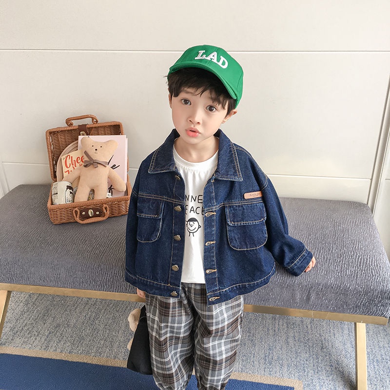 Áo Khoác Denim Phong Cách Phương Tây Thời Trang Xuân Thu Mới 2022 Dành Cho Bé Trai