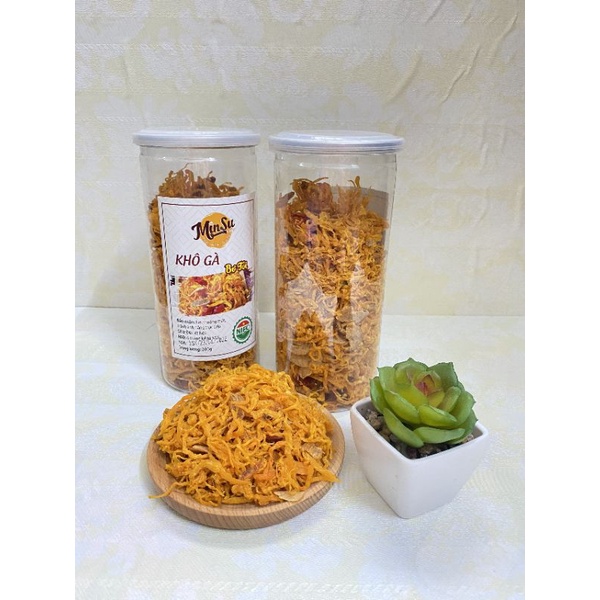 KHÔ GÀ BƠ TỎI hũ, túi Zip 200, 300g thơm ngon nhà làm, đảm bảo chất lượng