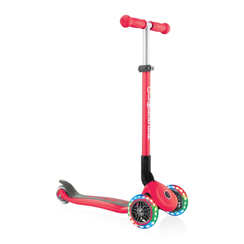 Xe Trượt Scooter 3 Bánh Gấp Gọn Có Bánh Xe Phát Sáng Globber Primo Cho Trẻ Em Từ 3 Đến 6 Tuổi - Đỏ