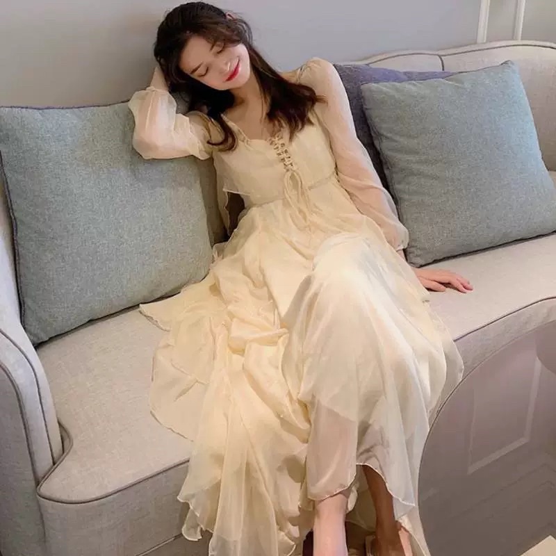 VÁY CỔ TÍCH DỰ TIỆC ĐẦM CÔNG CHÚA ULZZANG - có ảnh thật