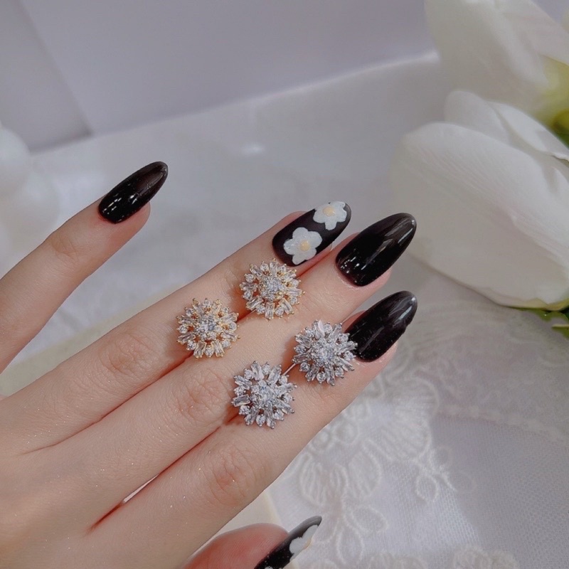 Bông tai hoa bagguet siêu sáng đi tiệc BH42