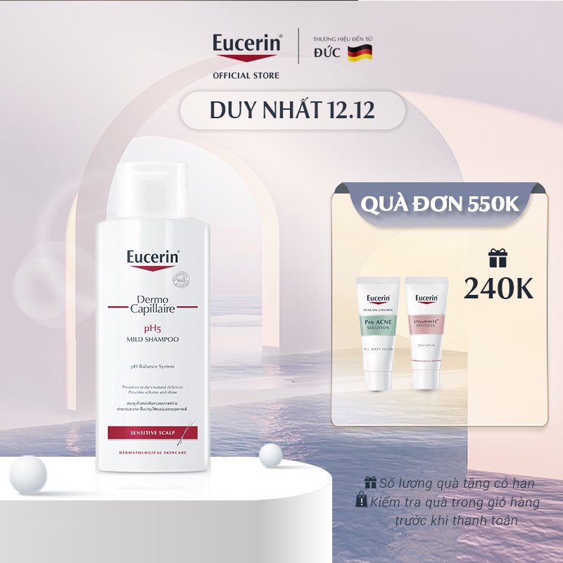 Dầu gội cho da đầu nhạy cảm Eucerin pH5 Mild Shampoo 250ml