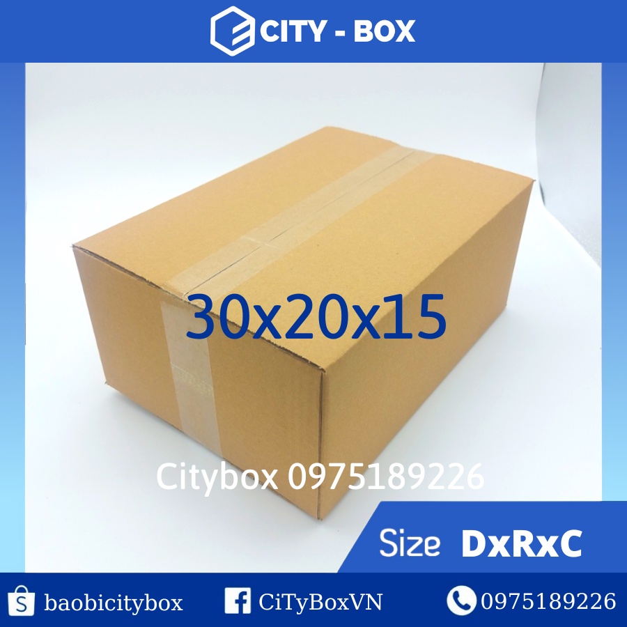 set 10 hộp 30x20x15 hộp carton đóng hàng - 30x20x15 hộp đóng hàng