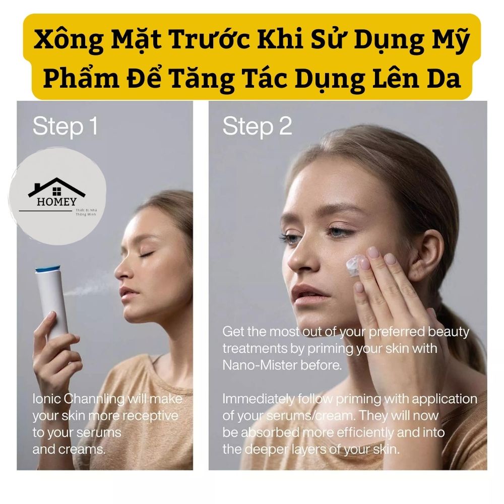 Homey - Máy Phun Sương Xông Hơi Mặt MKS NV8085 - NaNo Mini Cầm Tay Hỗ Trợ Dưỡng Da Cấp Nước Tối Đa