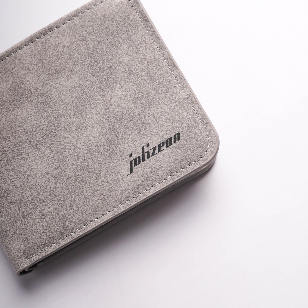 Ví nam Jolizeon da bò thời trang nhỏ gọn, Bóp nam da lộn chống nước dáng ngang kiểu dáng Hàn Quốc - V130