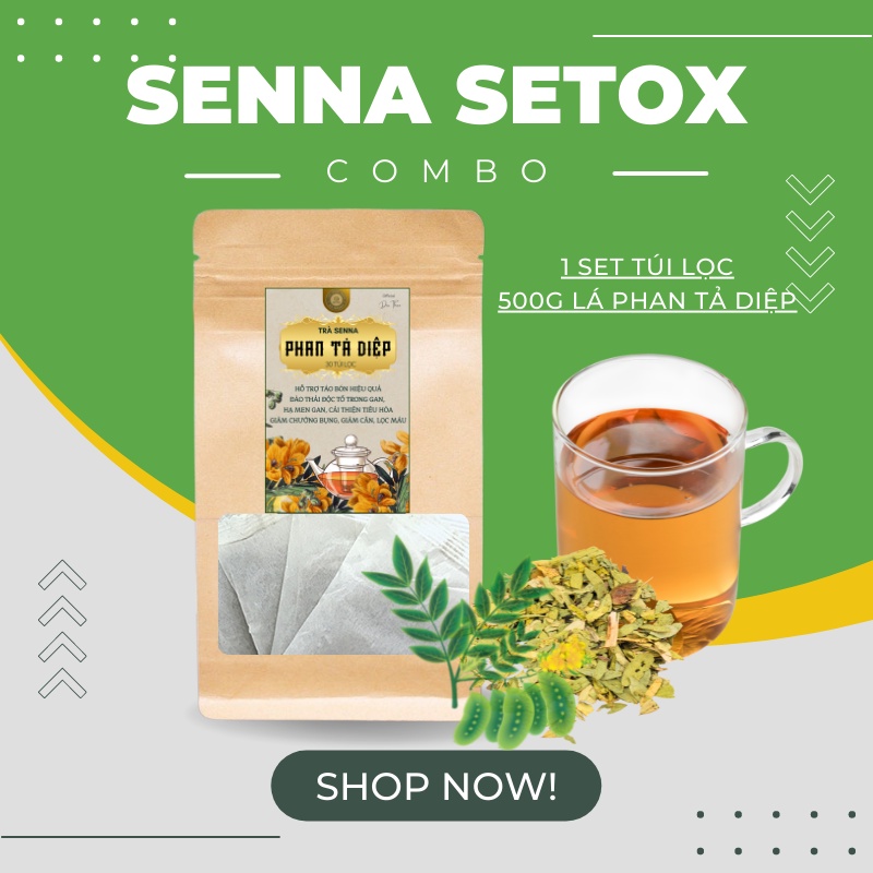 Combo 1 Set Trà Túi Lọc Phan Tả Diệp + 500g Lá Phan Tả Diệp - Hỗ Trợ Giảm Cân, Đào Thải Mỡ Cực Kì Hiệu Quả