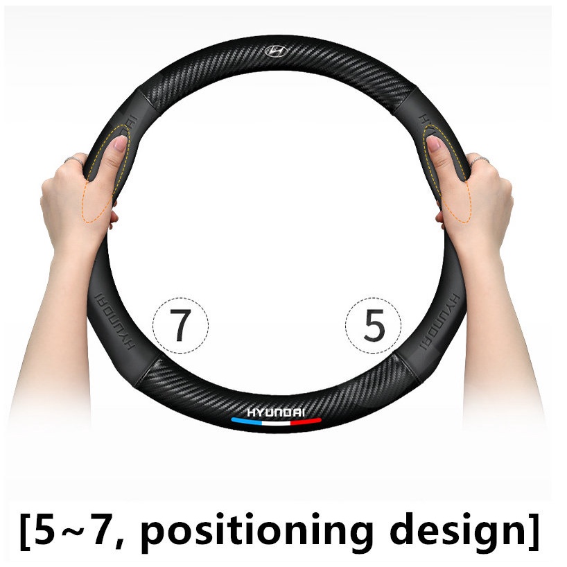 Vỏ Bọc Vô Lăng In Logo 3D Cho Hyundai Getz Accent Atoz i20 Trajet H1 i10 Kona Santa Fe