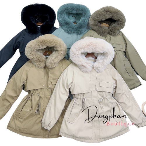 Áo Khoác phao Parka nữ lót lông, mũ lông hàng QCL1 - Dungpham.Boutique