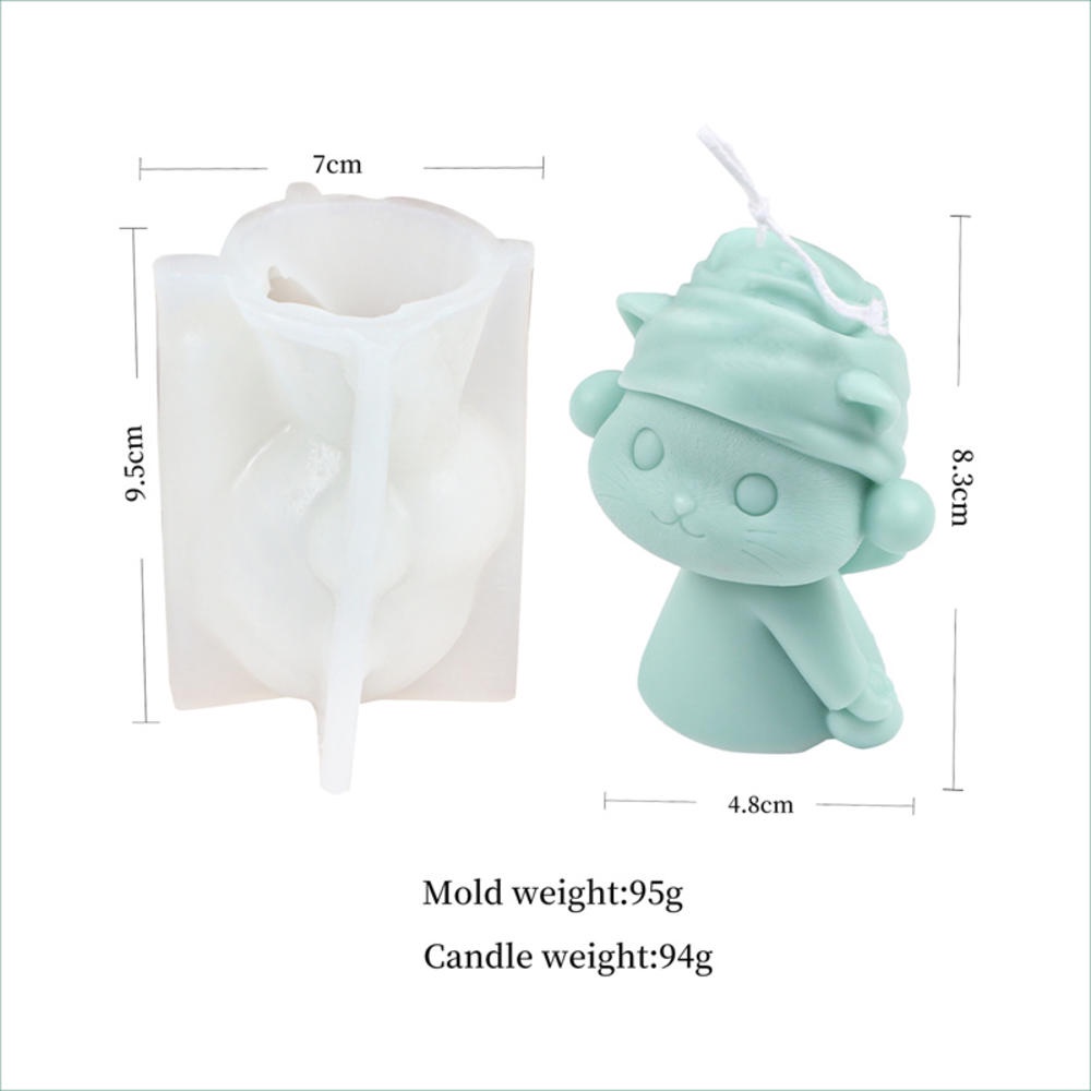 Khuôn Làm Nến Hình Mèo Bằng Silicone DIY
