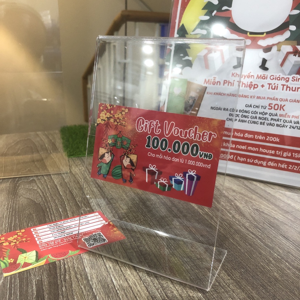 Menu mica chữ L mica 2.5mm cao cấp A4, A5, A6