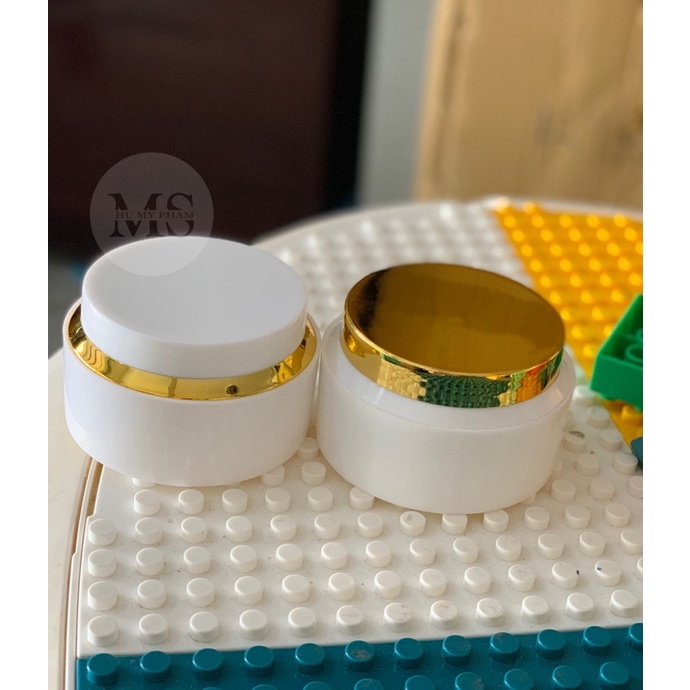 Hủ P150 nắp & viền xi vàng đựng 150g kem, hủ chiết mỹ phẩm