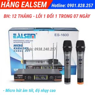 Micro không dây ealsem es-1600 âm thanh chuyên nghiệp - micro không dây - micro karaoke - ealsem es1600