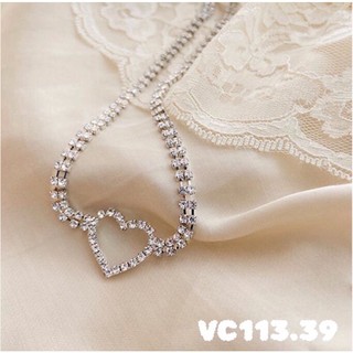 vòng cổ choker tim đính đá