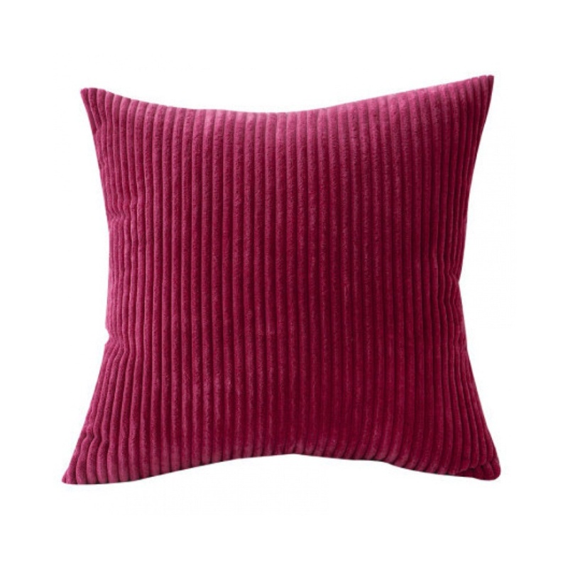 Vỏ Gối Hình Vuông 45x45cm Bằng Nhung Kẻ Trang Trí Nhà Cửa