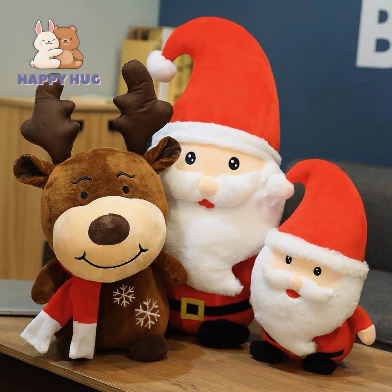 Gấu Ông Già Noel, Quà tặng đồ trang trí Giáng Sinh size 25/40/50cm chất liệu bông gòn cao cấp - Happy Hug