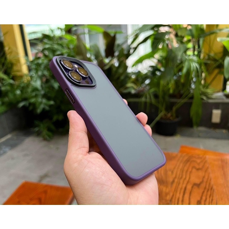 Ốp lưng LIKGUS viền màu lưng nhám mờ cho iPhone 14 serries
