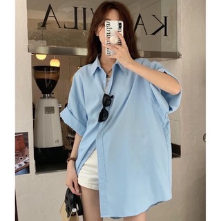 Áo sơ mi oversize tay ngắn