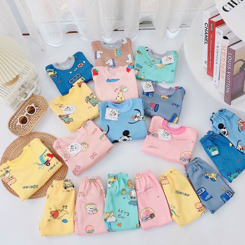 Bộ nỉ bông lót lông cho bé trai bé gái 5-15kg