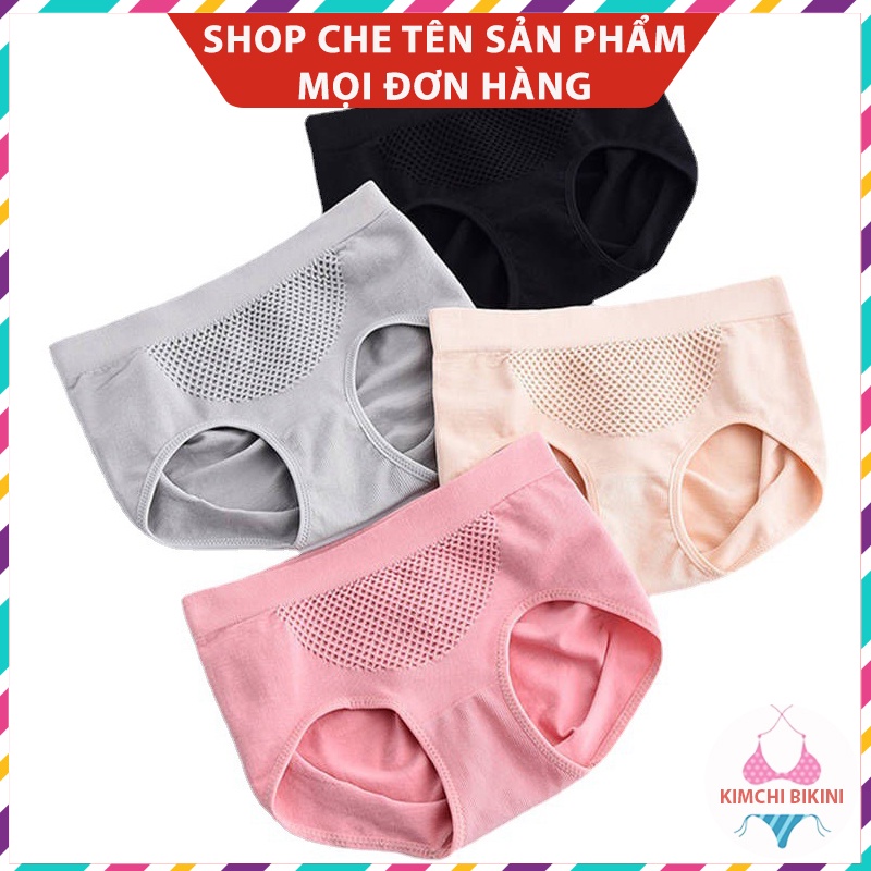 [Thanh Lý] Quần lót nữ cotton freesize cạp to co giãn 4 chiều ko túi zip cho 40-63kg Chip thông hơi kháng khuẩn QL002