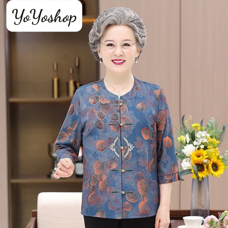 ÁO SƠ MI DỰ TIỆC CAO CẤP NGƯỜI GIÀ TRUNG NIÊN, lá phong mới YOYO