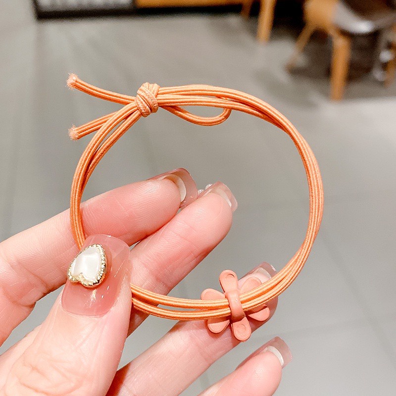 Dây cột tóc hoa lá nhiều màu dễ thương dây thun nơ buộc tóc nữ  thời trang 2T Unisex D2