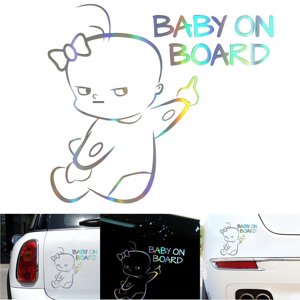 Đề Can Cảnh Báo Baby on Board Bằng PVC Chống Nước Chống Mưa Trang Trí Xe Hơi