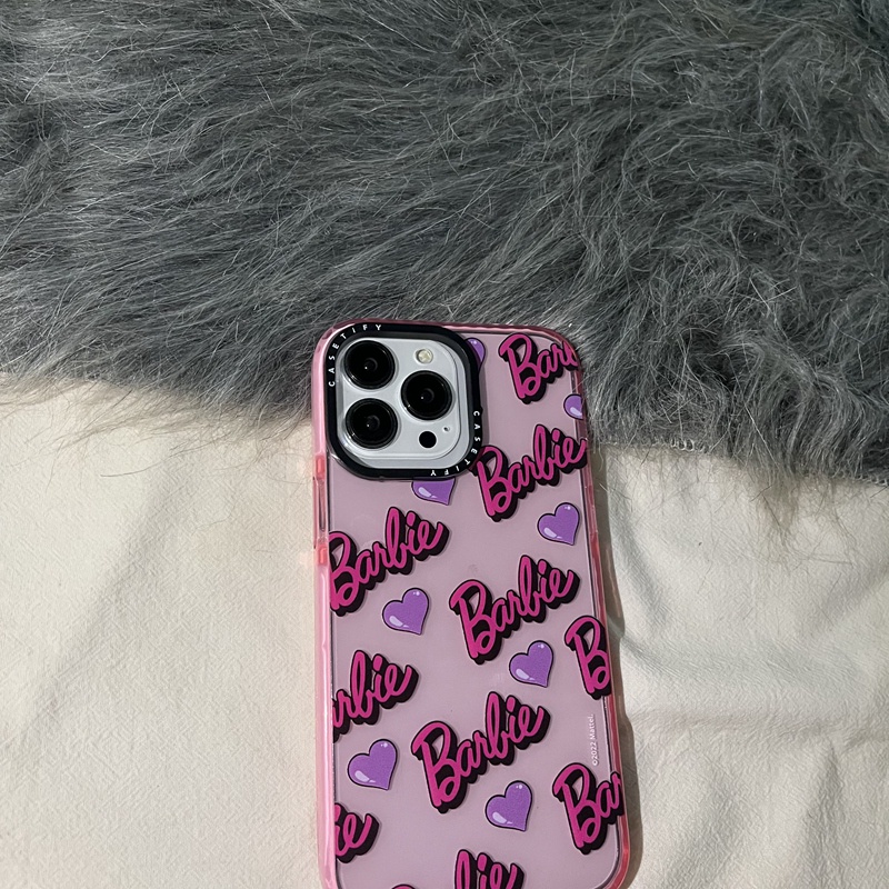 Ốp Điện Thoại TPU Silicone Dẻo In Hình Logo Barbie Cho iPhone 7 8 X XS XR 11 12 13 14 Plus Pro Max