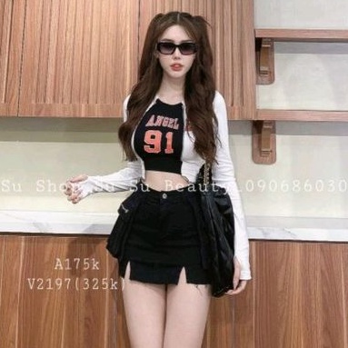 Váy tuarua phối túi hộp khoá kéo