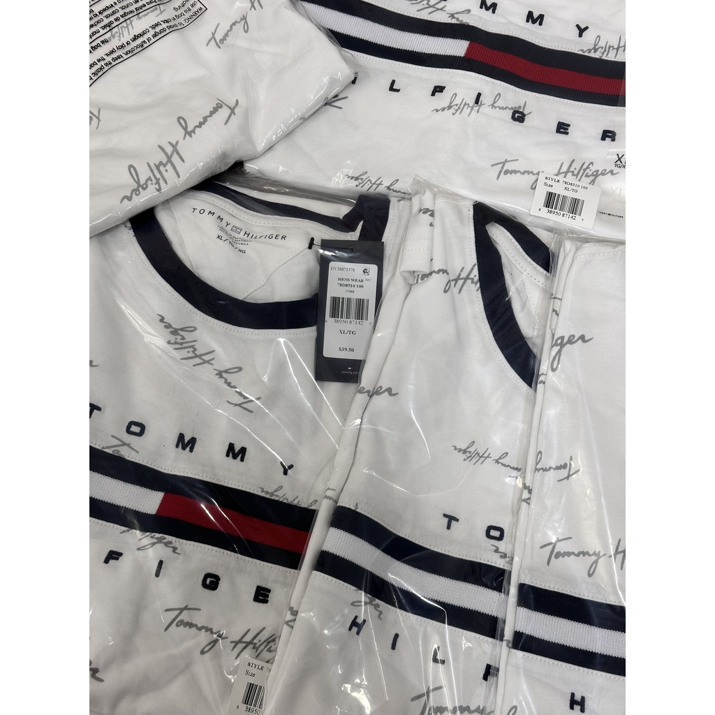 Áo Thun Tommy Cổ Tròn nam nữ 2022 chính hãng Tommy essential Script Logo T-Shirt