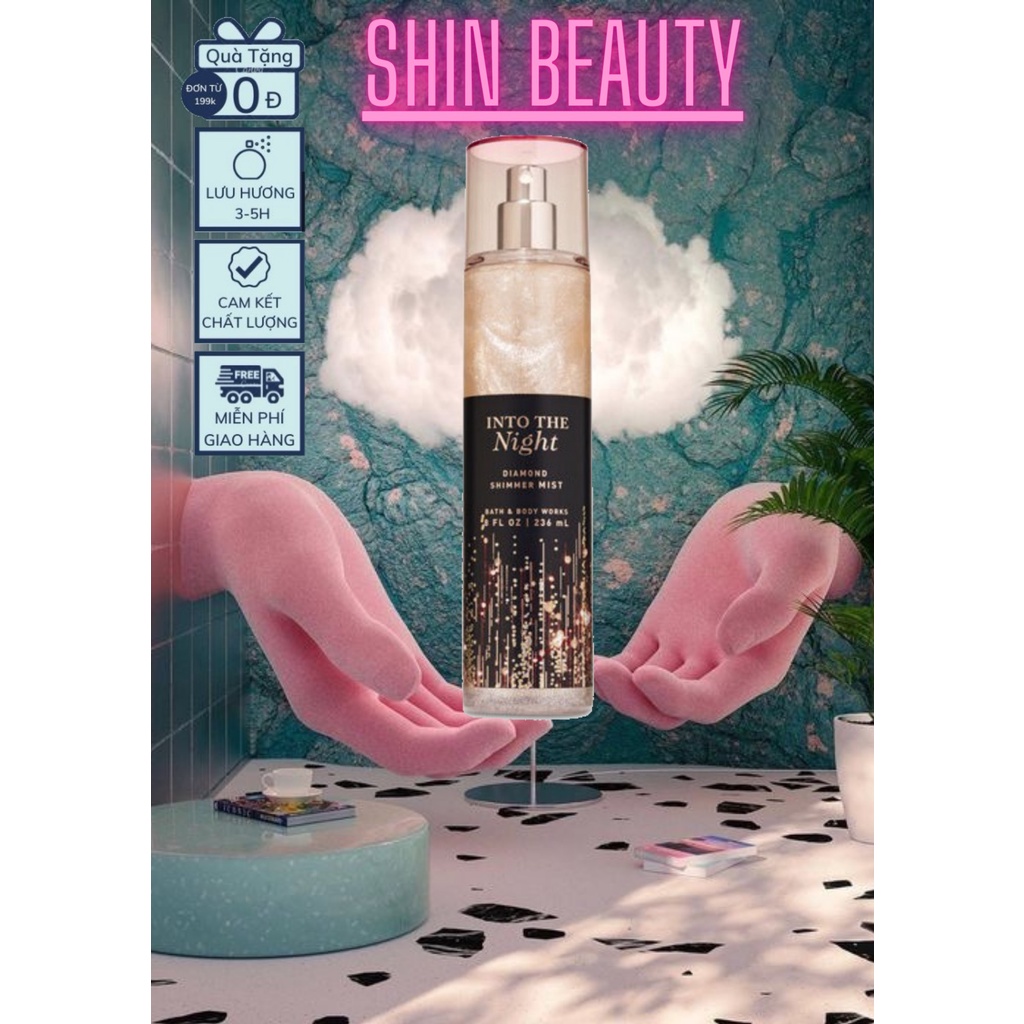 Xịt Thơm Toàn Thân Nhũ Kim Tuyến Into The Night Diamond Shimmer Mist 30ml/50ml/100ml/Fullsize