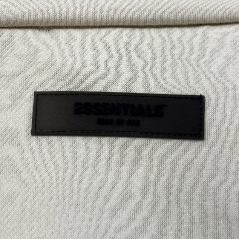 Áo khoác zip FEAR OF GOD FOG ESSENTIALS SS22 Egg Shell cao cấp, Áo khoác nỉ kéo khóa ESSENTIALS in chữ nhung form rộng