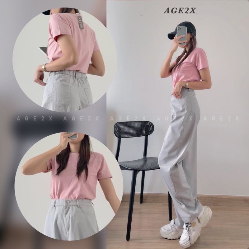 Áo Thun Trơn Tone Hồng Quốc Dân chính hãng AGE2X