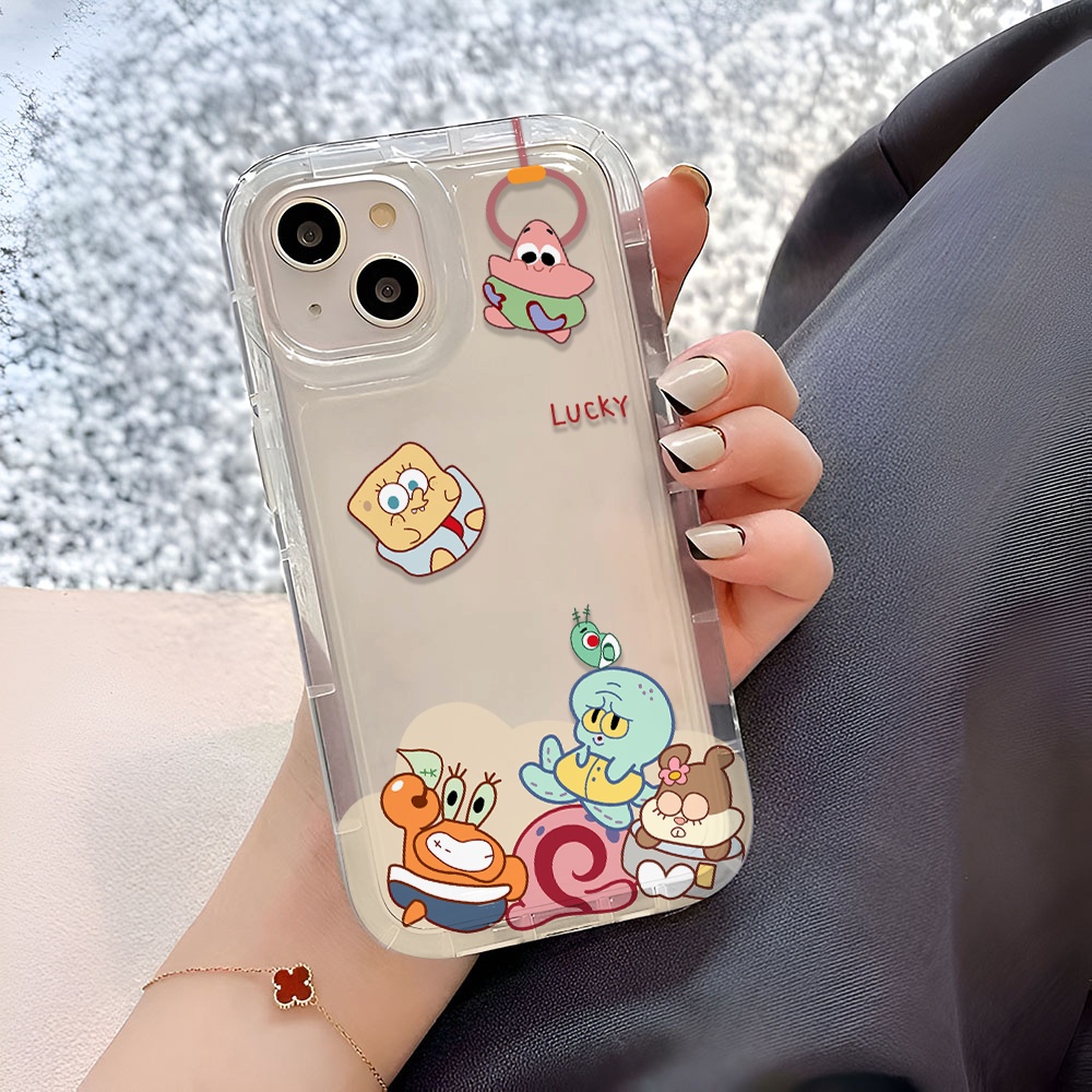 Ốp Điện Thoại Trong Suốt Hình SpongeBob Patrick Star Cho iphone 14promax 11 13 12 7Plus X XS Max