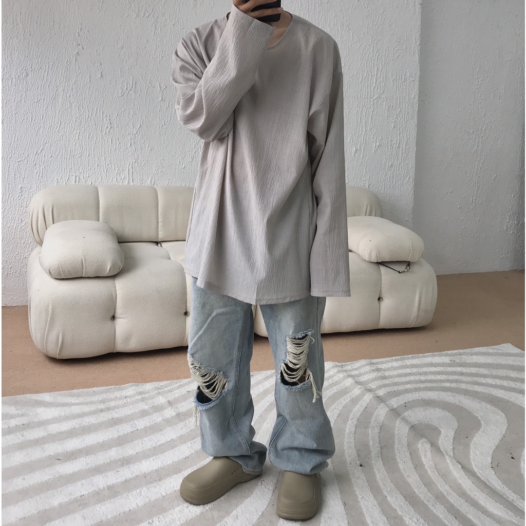 Áo vải lanh / pleated longtees